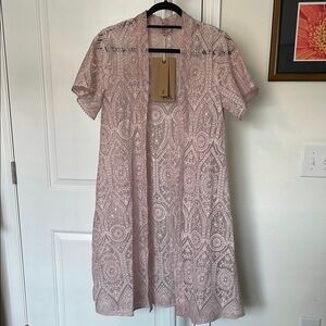 POL Pink A-line Lace Cardigan